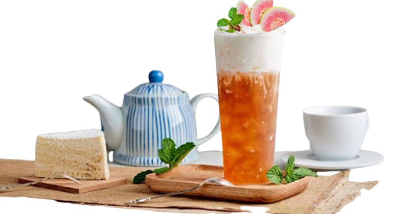 Cách làm trà ổi hồng macchiato