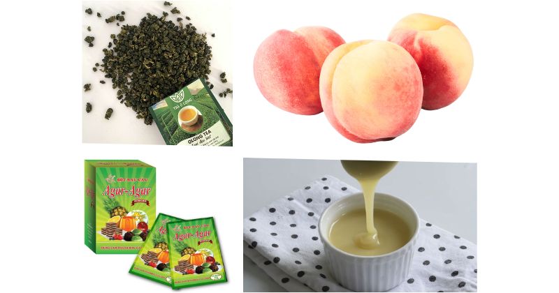 Chuẩn bị nguyên liệu trà đào sữa