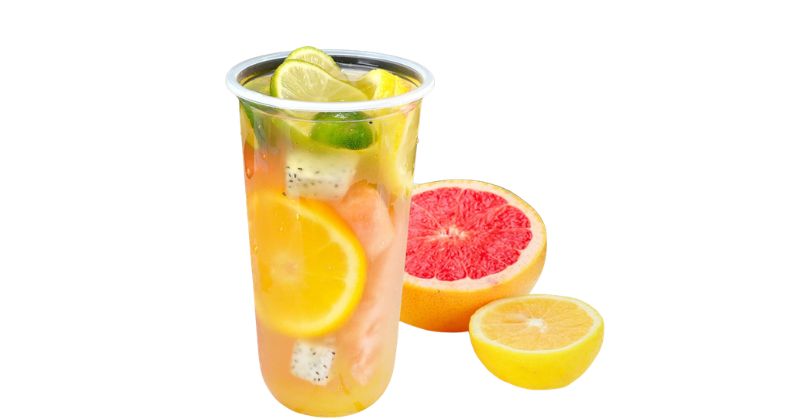Ly trà trái cây đáy bầu