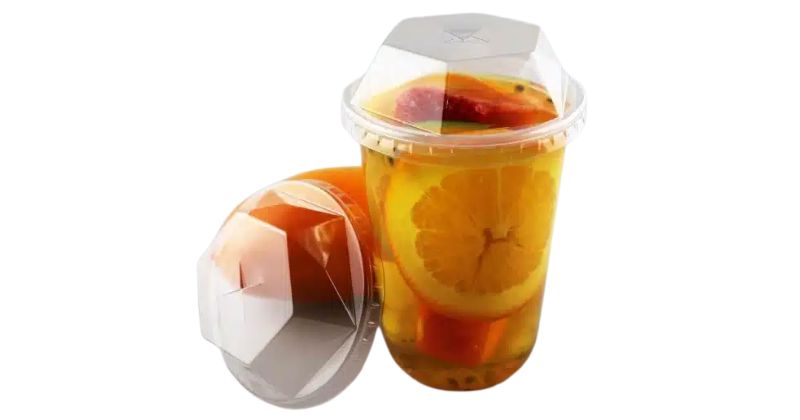 Ly trà trái cây nắp kim cương