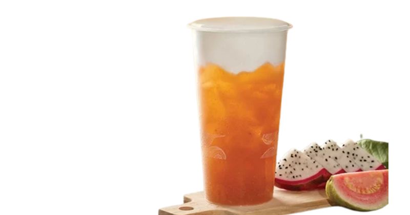 Trà ổi hồng macchiato